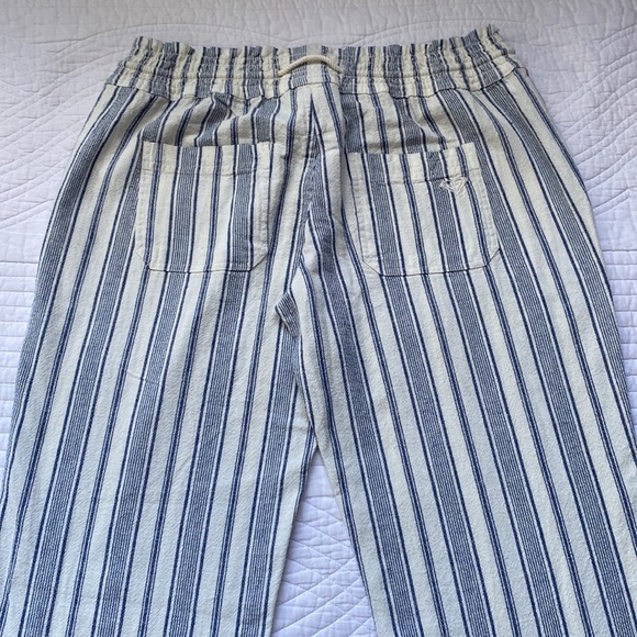 Roxy Oceanside Stripe Flared Linen Pants M NWT - Picture 4 of 16